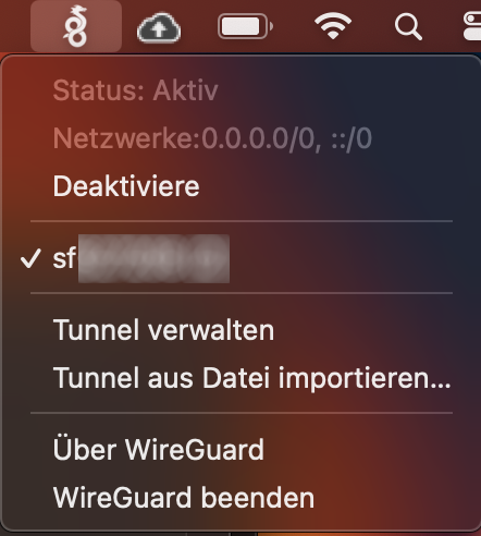 Wireguard VPN Menu